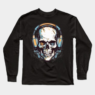 Skull with headphones Long Sleeve T-Shirt